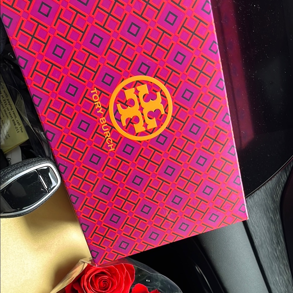 Tory Burch Vibrant Pink and Orange Patterned Box